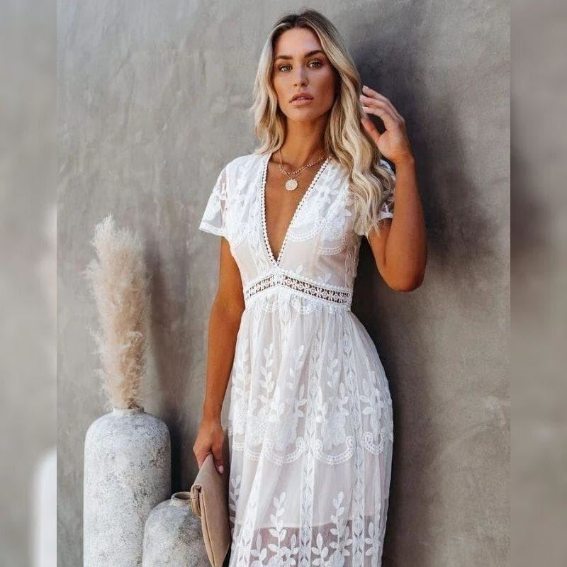 White Boho Wedding Dress | Bohemian Style